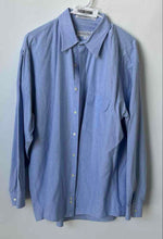 Load image into Gallery viewer, Perry Ellis Portfolio Mens Blue Long Sleeve Collared Dress Shirt Size 16.5 34/35