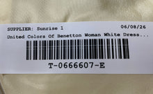 Load image into Gallery viewer, United Colors Of Benetton Womens White Cap Sleeve Round Neck Sheath Dress Size S