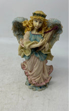 Load image into Gallery viewer, Guardian Angel Holding A Harp Instrument Ceramic Decorative Figurine