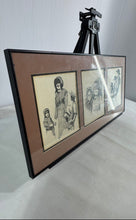 Load image into Gallery viewer, Signed Artwork Framed Pencil Illustration Trio By Douglas Ratchford Print