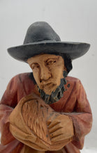 Load image into Gallery viewer, Brown Man With Hat Decor Collectible Hand Carved Statue Wood Figure