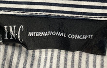 Load image into Gallery viewer, INC International Concepts Womens White Black Striped Button-Up Shirt Size 8