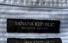 Load image into Gallery viewer, Banana Republic Mens Light Blue White Striped Standard Fit Button-Up Shirt Sz XL