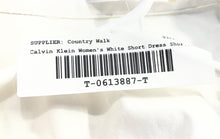 Load image into Gallery viewer, Calvin Klein Womens White Short Sleeve Flap Pockets Collared A-Line Dress Sz 10