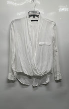Load image into Gallery viewer, Zara Womens White Long Sleeve V-Neck Pullover Blouse Top Size Small