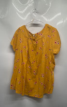Load image into Gallery viewer, St. John's Bay Womens Yellow Floral Print Short Sleeve Pullover Blouse Top Sz XL