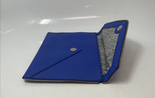 Load image into Gallery viewer, Rebecca Minkoff Womens Leo Blue Snap Small Envelope Clutch Handbag