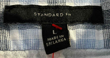 Load image into Gallery viewer, Banana Republic Mens Black Blue Plaid Standard Fit Button-Up Shirt Size L