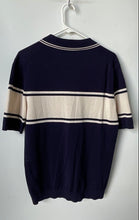 Load image into Gallery viewer, Psycho Bunny Mens Blue White Striped Short Sleeve Golf Polo Shirt Size S-P