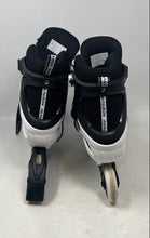 Load image into Gallery viewer, Papaison Mens Black White Adjustable Strap 4 Wheel Inline Skates Size XL