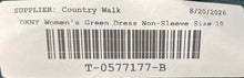 Load image into Gallery viewer, DKNY Womens Green Sleeveless Draped Cowl Neck Back Zip Shift Dress Size 10