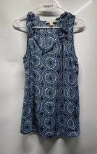 Load image into Gallery viewer, Michael Kors Womens Blue White Medallion Boho Tunic Blouse Top Size Large