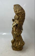 Load image into Gallery viewer, Classic Gold Color Home Decor Feather Wings Angel Figurine Holding Babybird