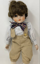 Load image into Gallery viewer, Brown Hair Blue Eyes Frederick Petticoat Boy Musical Porcelain Doll