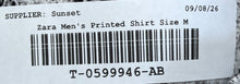 Load image into Gallery viewer, Zara Mens Multicolor Printed Short Sleeve Collared Button-Up Shirt Size Medium