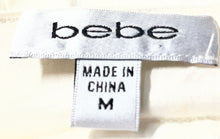 Load image into Gallery viewer, Bebe Womens White Sleeveless Collared Pockets Button Front Mini Dress Size M