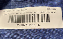 Load image into Gallery viewer, Van Heusen Mens Blue Printed Classic Fit Collared Short Sleeve Polo Shirt Size M