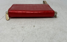 Load image into Gallery viewer, Michael Kors Womens Red Monogram Inner Divider Zip-Around Wristlet Wallet