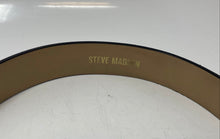 Load image into Gallery viewer, Steve Madden Mens Black Silver-Tone Buckle Adjustable Dress Belt Size 34