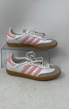 Load image into Gallery viewer, Adidas Kids Samba OG JP5480 White Pink Leather Lace-Up Sneaker Shoes Size 3.5