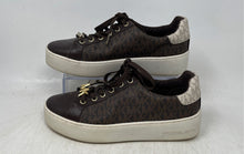 Load image into Gallery viewer, Michael Kors Womens Poppy Brown Monogram Print Low Top Sneakers Shoes Size 7 M