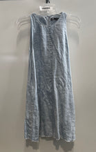 Load image into Gallery viewer, Zara Womens Blue Linen Sleeveless Round Neck Shift Dress Size XS