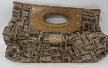 Load image into Gallery viewer, Mario Hernandez Womens Brown Monogram Print Studded Inner Pockets Satchel Bag