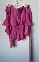 Load image into Gallery viewer, Express Womens Pink Tie Waisted Back Zip Ruffled Short Lined Mini Skirt Size 2