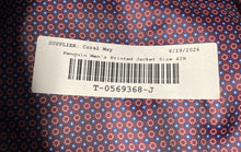 Load image into Gallery viewer, Original Penguin Mens Red Printed Long Sleeve Two Button Blazer Size 42R/35W