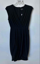 Load image into Gallery viewer, Express Womens Black Faux Wrap V-Neck Back-Zip Sheath Dress Size XS With Tag