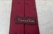 Load image into Gallery viewer, Oscar De La Renta Mens Red Blue Geometric Print Adjustable Long Designer Tie