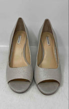 Load image into Gallery viewer, Alex Marie Womens Beige Leather Glitter Slip-On Peep Toe Pump Heels Size 8M
