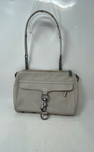 Load image into Gallery viewer, Rebecca Minkoff Womens Beige Leather Mini MAC Chain Strap Zipper Crossbody Bag