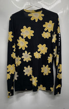 Load image into Gallery viewer, Nike Mens Black Yellow Floral Print Crew Neck Long Sleeve Pullover T-Shirt Sz S