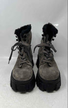 Load image into Gallery viewer, Marc Fisher Womens Happier Gray Black Suede Round Toe Lace-Up Combat Boots Sz 6M