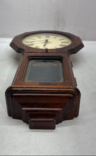 Load image into Gallery viewer, Vintage Verichron Brown Roman Numeral Quartz Chime Regulator Wall Clock Damage