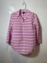 Load image into Gallery viewer, Land's End Womens Pink Multi Striped Long Sleeve Popover Blouse Top Size 14