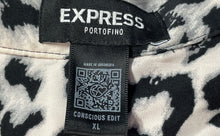 Load image into Gallery viewer, Express Portofino Womens Beige Black Leopard Print Button Front Blouse Top Sz XL