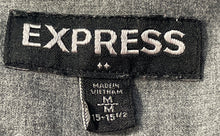 Load image into Gallery viewer, Express Mens Gray Cotton Long Sleeve Collared Dress Shirt Size M 15-15.5