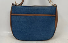 Load image into Gallery viewer, Anne Klein Womens Blue Brown Inner Pockets Zipper Shoulder Crossbody Handbag