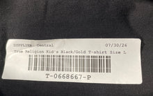 Load image into Gallery viewer, True Religion Kids Black Gold Cotton Short Sleeve Crew Neck Graphic T-Shirt Sz L