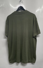 Load image into Gallery viewer, Express Mens Olive Green Patchwork Pointelle Sweater Polo Button-Up Shirt Size L
