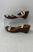 Load image into Gallery viewer, Contessa Womens Brown Rhinestone Open Toe Wedge Heel Slingback Sandals Size 6M