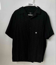 Load image into Gallery viewer, Express Mens Black Cotton Short Sleeve Collared Button-Up Shirt Size L