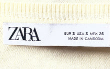 Load image into Gallery viewer, Zara Womens Cream Crew Neck Long Sleeve Pullover Sweater Size Small