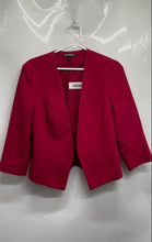 Load image into Gallery viewer, Express Womens Red 3/4 Sleeve Collarless Stretch Open Front Blazer Size 12
