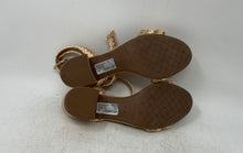 Load image into Gallery viewer, Arezzo Womens Stella Mid Beige Embellished Block Heel Ankle Strap Sandals Sz 34