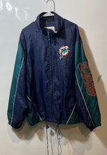 Load image into Gallery viewer, NFL Mens Multicolor Miami Dolphins Football Windbreaker Jackets Size L/G