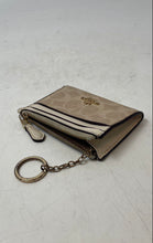 Load image into Gallery viewer, Coach Womens White & Cream Color Signature Print Card Holder Pouch Wallet