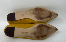 Load image into Gallery viewer, Authentic Ralph Lauren Womens Yellow Slip-On Ballet Flats 7B Interior Damaged